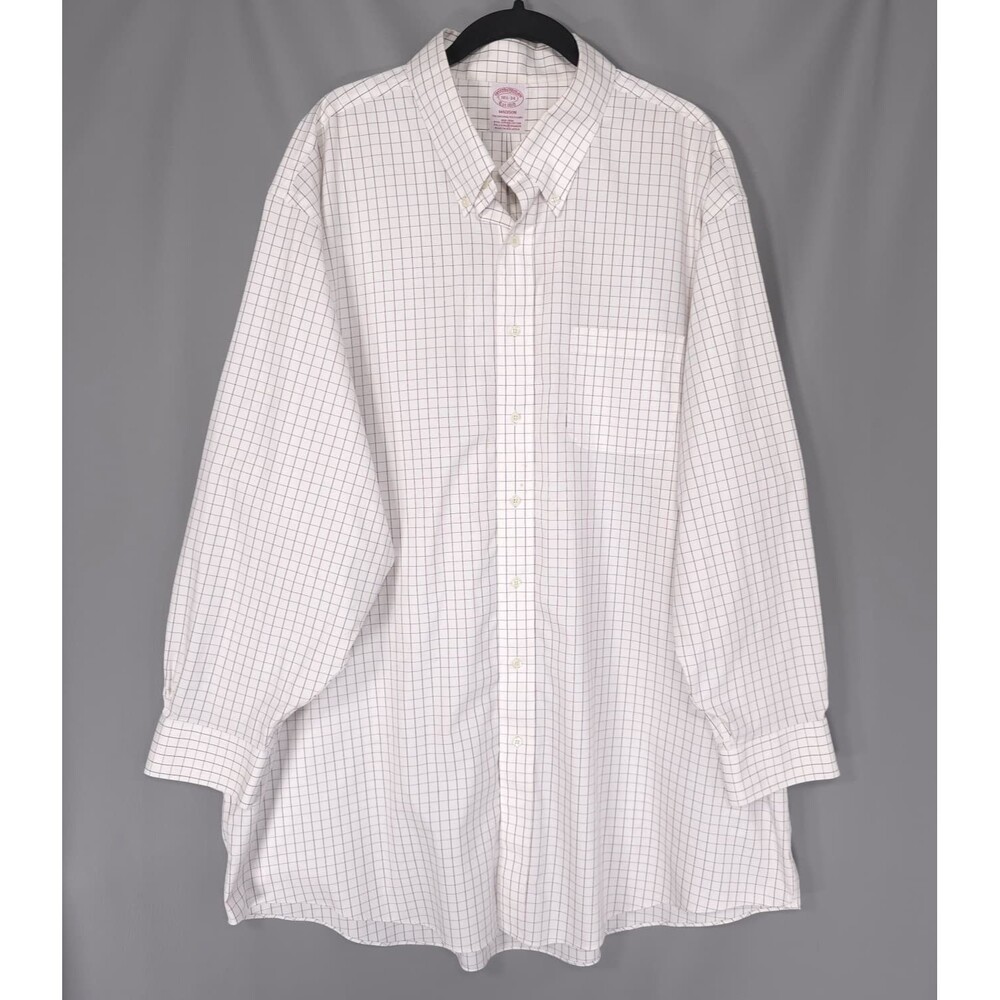 BROOKS BROTHERS EST.1818 Men's 18.5 Casual Shirt Supima Cotton Check MADISON